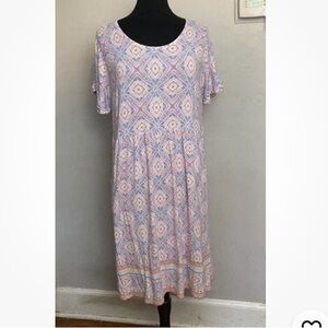 1-3 J Jill Colorful Dress Pullover Soft Stretchy Large